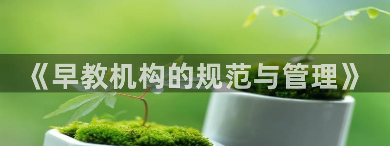 天狮娱乐主管q42862s:《早教机构的规范与管理》