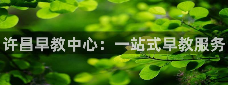 天狮娱乐 a主57661管：许昌早教中心：一站式早教服务